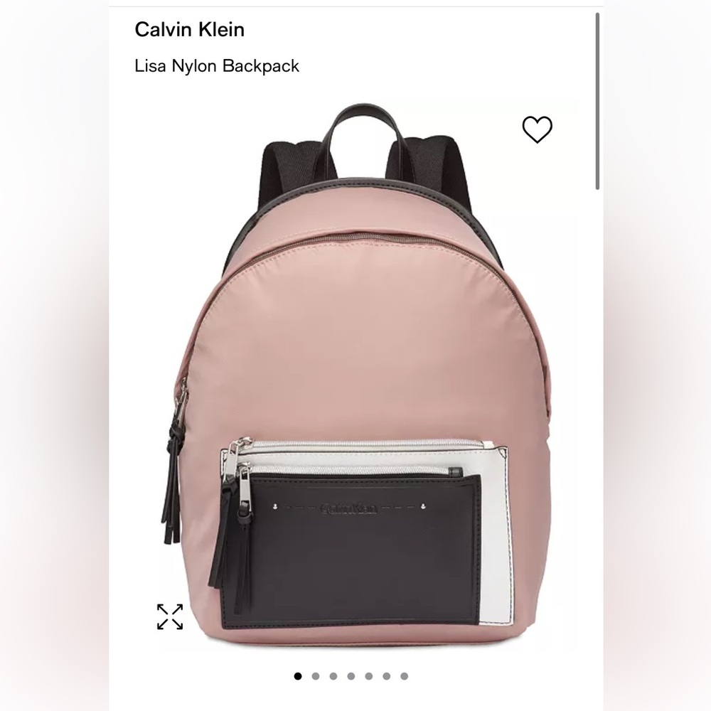 Calvin Klein Pink and Black Nylon Backpack
